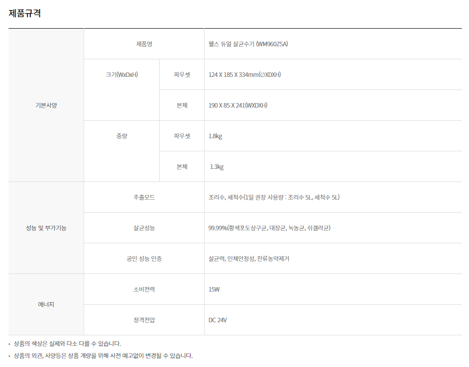 웰스 듀얼 살균수기 (18개월 방문주기) 이미지 3