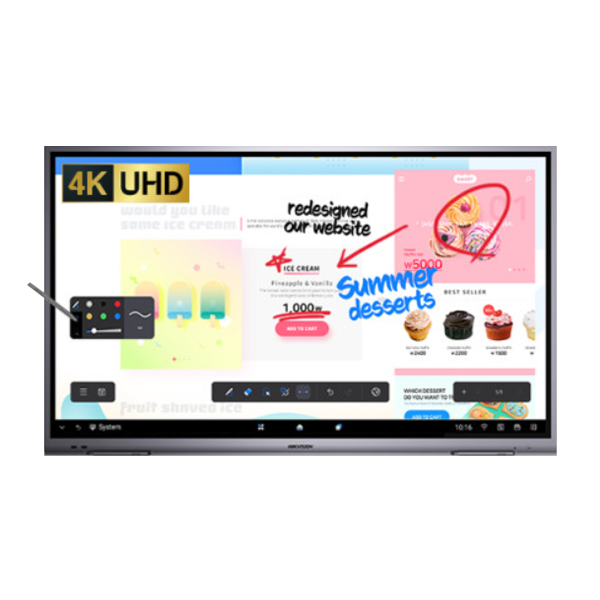 하이크비전 4K UHD 터치스크린 75인치 전자칠판 이미지 1