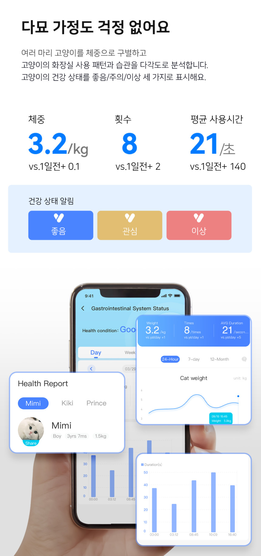 캣링크 스탠다드 CATLINK STANDARD 전자동 고양이 화장실 와이파이모델 고양이 구별 전용 어플 자동화장실 이미지 7