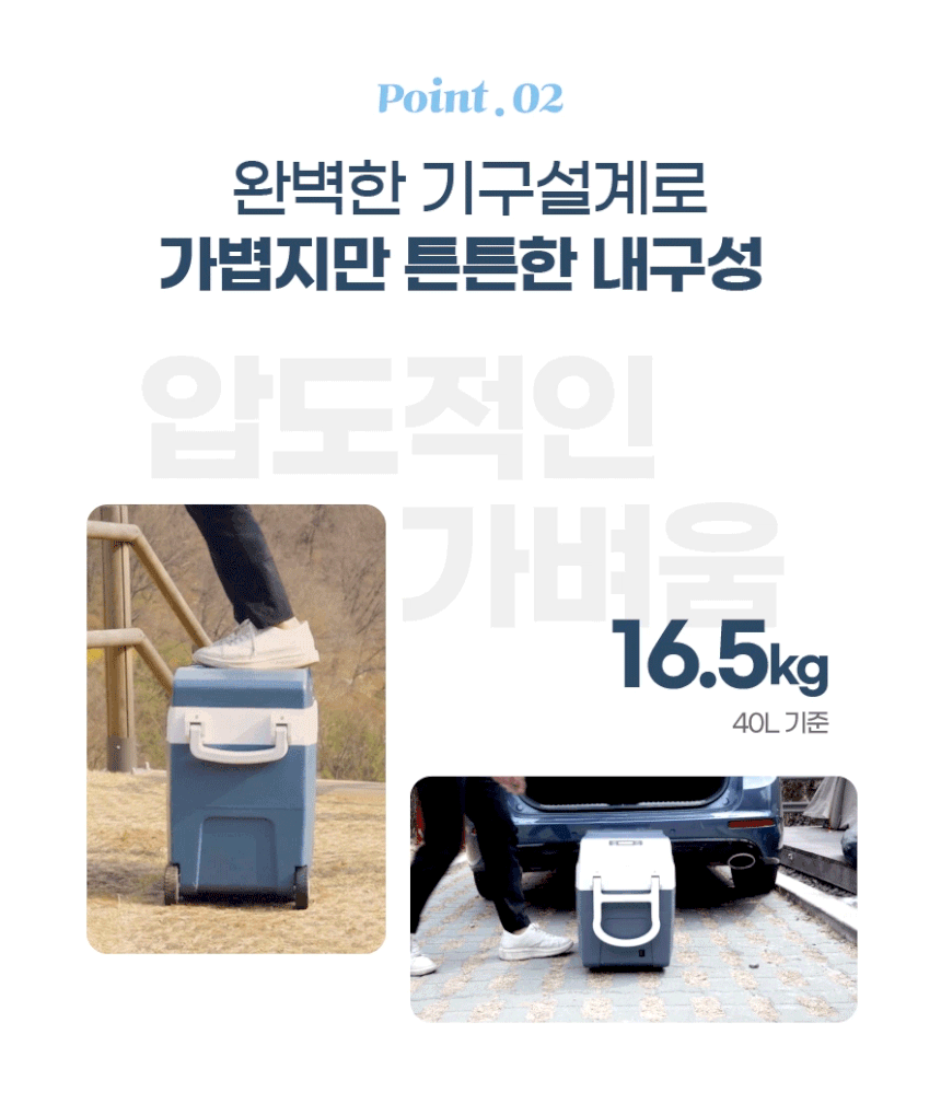 루컴즈 40L 220V어댑터 차량시거잭 분리형바스켓 차량용 이동식 캠핑용 냉장고 이미지 8