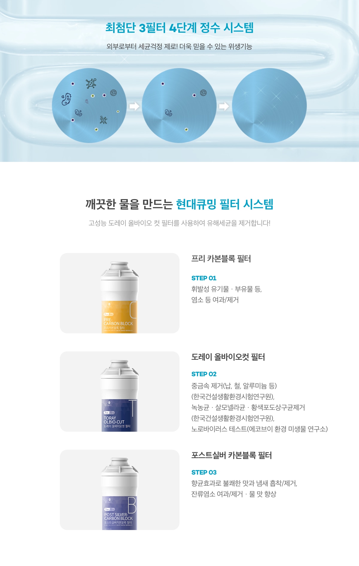 현대큐밍 더슬림 직수 미니 정수기 (6개월 방문관리) 이미지 6
