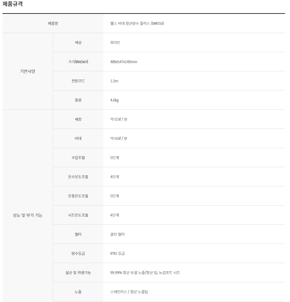 웰스 비데 항균방수 플러스 (3개월 방문관리) 이미지 3