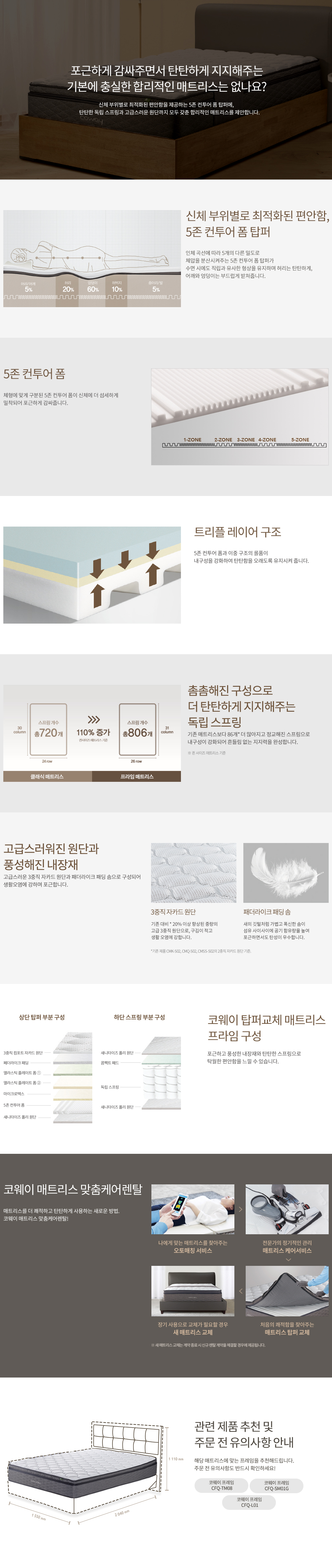 코웨이 비렉스 탑퍼교체 프라임 매트리스 (Q) 이미지 2