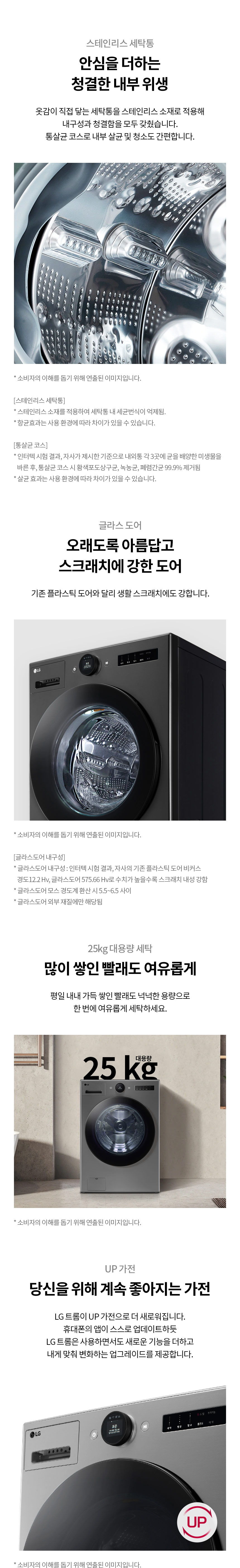 LG전자 오브제 트롬 25kg 트루스팀 세탁기 (라이트서비스/6개월방문관리) 이미지 8