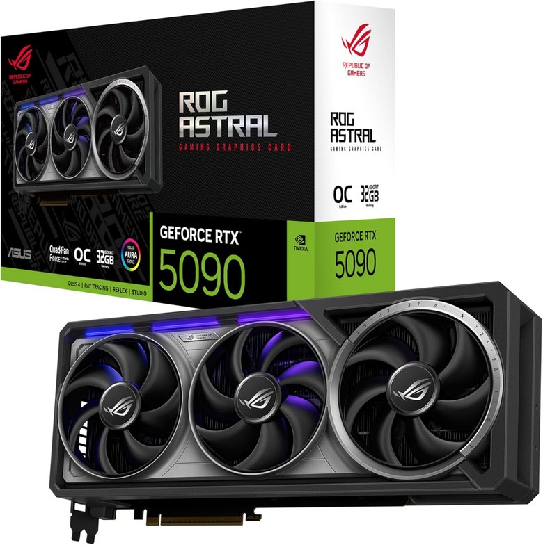 ASUS ROG Astral GeForce RTX™ 5090 OC 에디션 게이밍 그래픽 카드PCIe® 5.0 32GB GDDR7 HDMI®DP 2.1 3.8-슬롯 4-팬 디 이미지 2