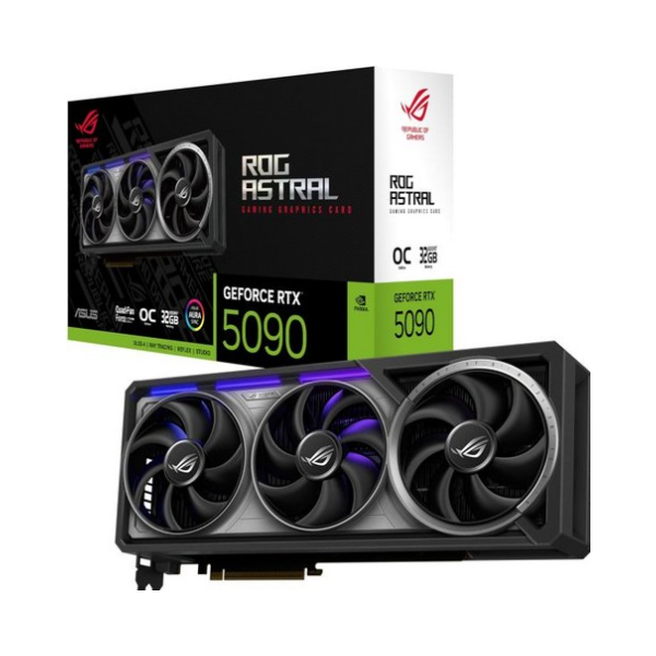 ASUS ROG Astral GeForce RTX™ 5090 OC 에디션 게이밍 그래픽 카드PCIe® 5.0 32GB GDDR7 HDMI®DP 2.1 3.8-슬롯 4-팬 디 이미지 1