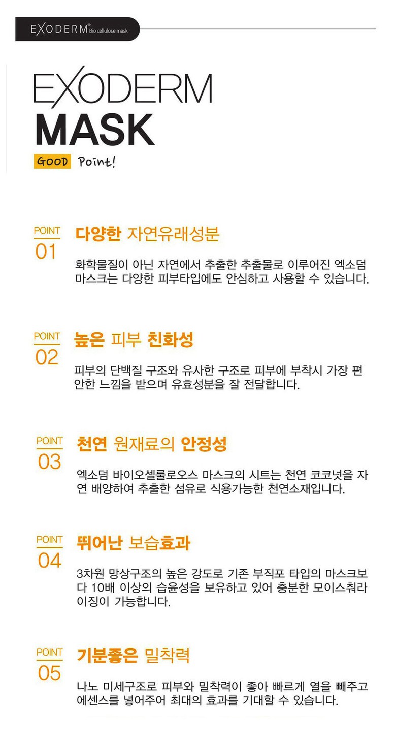 엑소덤 마스크 바이오 셀룰로오스 마스크 5장+1장/10장(1Box)+5장, 15개입, 1세트 이미지 6