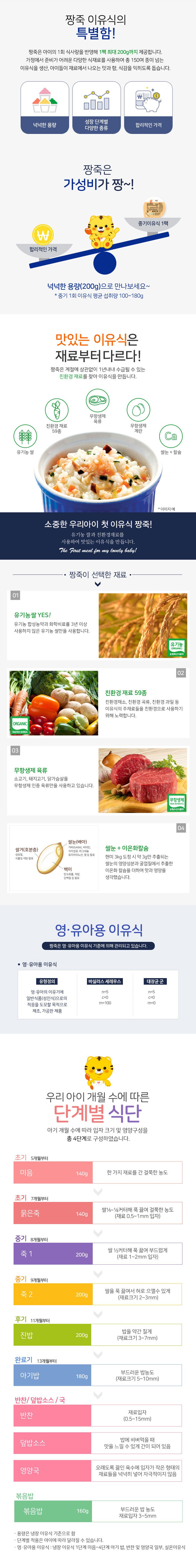 짱죽 이유식 골고루 10팩 (랜덤) 이유식 1팩 추가증정 이미지 3