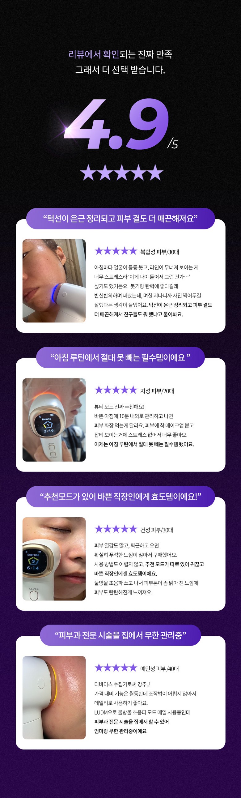 물방울 초음파 HIFU 루체니아 하이핏 피부 마사지기 이미지 2